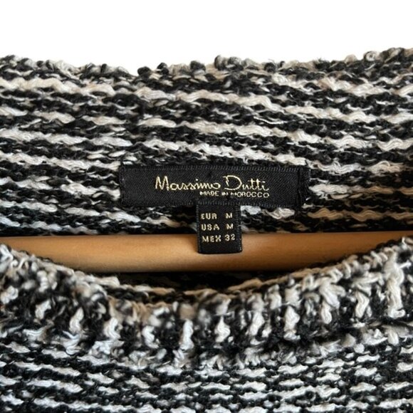 Massimo Dutti Shift Dress Medium Black & White Tweed - Picture 9 of 15